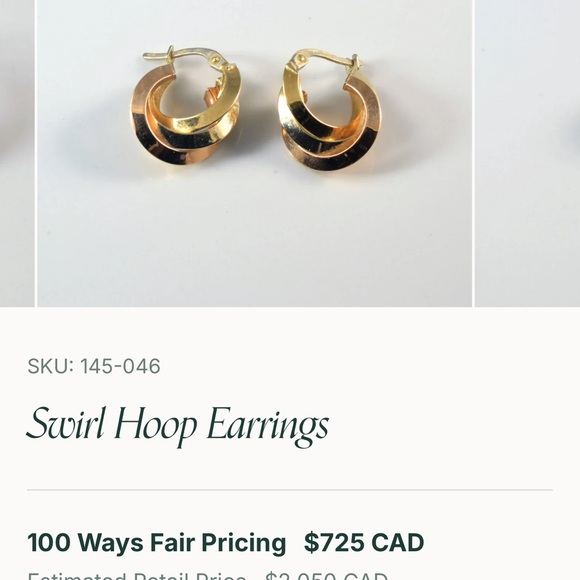 💛 Vintage 14k Gold Hoop Earrings | Triple Layered | Classic Fine Jewelry - Picture 6 of 7